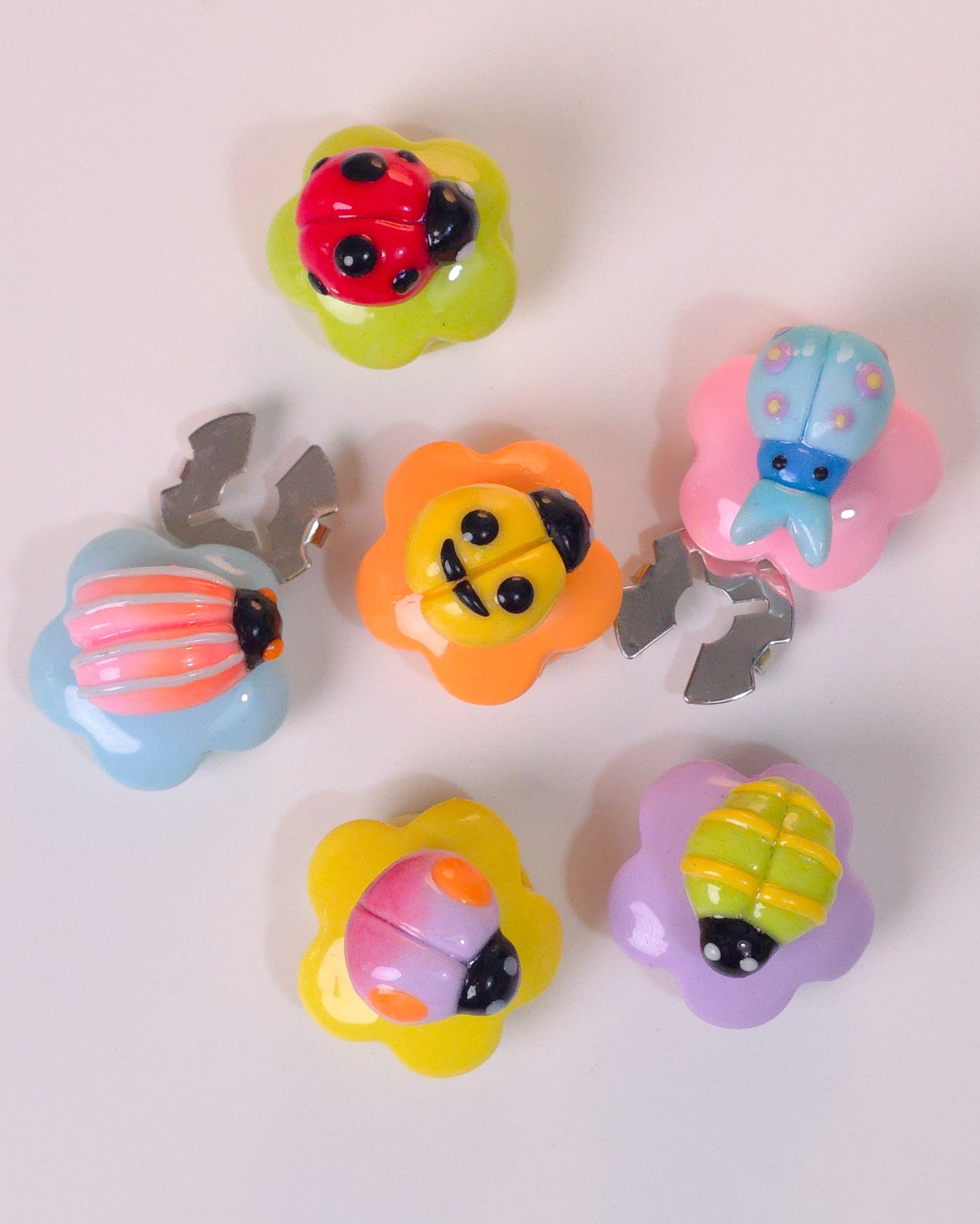 Bug Flower Button Covers
