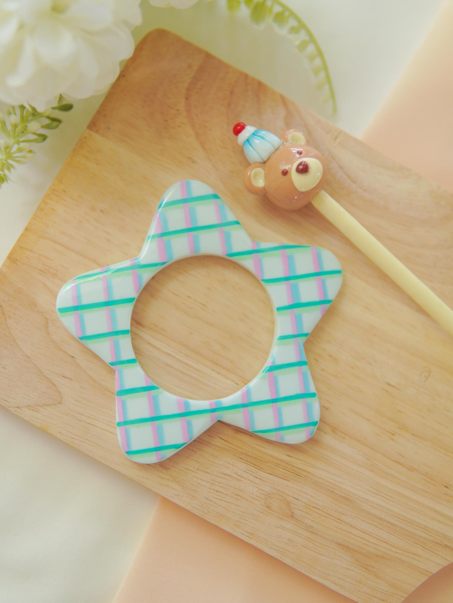 Kawaii Star & Ice Cream Bear Hair Pin