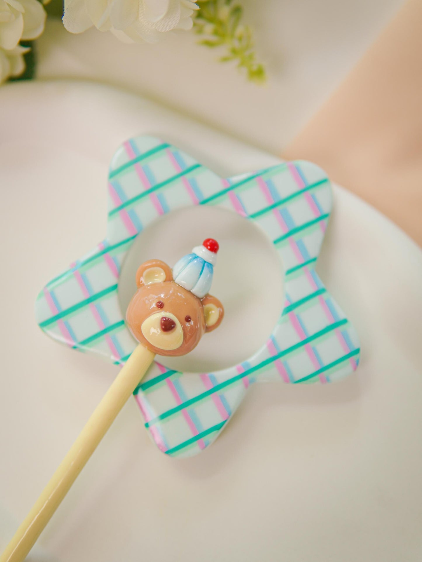 Kawaii Star & Ice Cream Bear Hair Pin