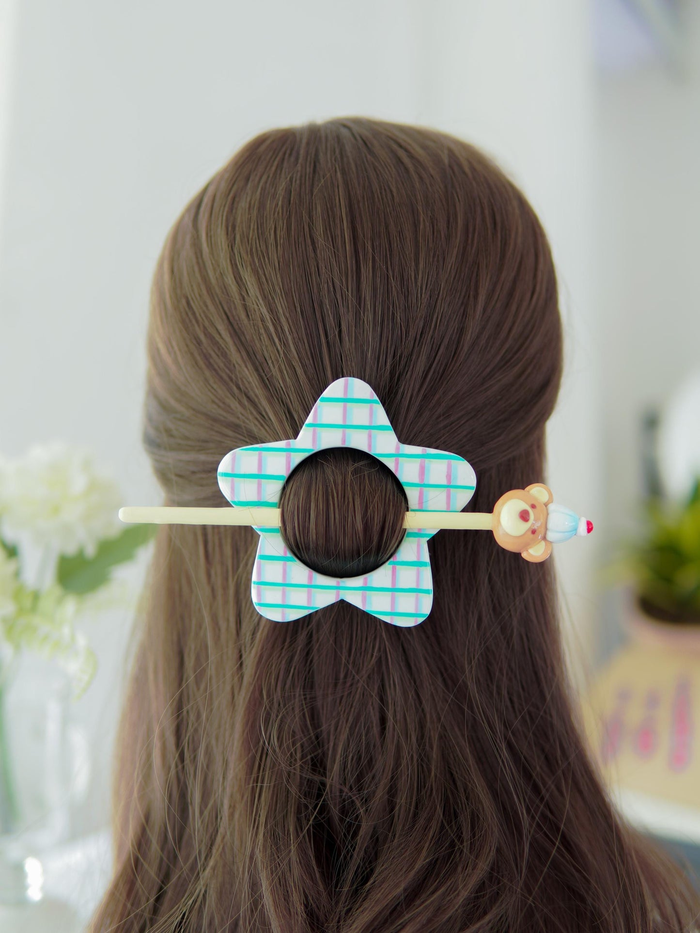 Kawaii Star & Ice Cream Bear Hair Pin