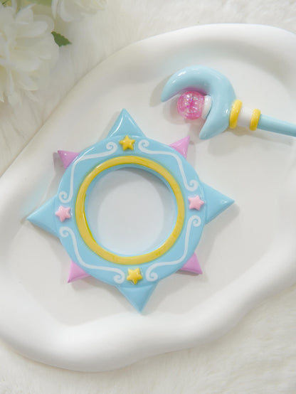Fairycore Star Pastel Moon Hairpin