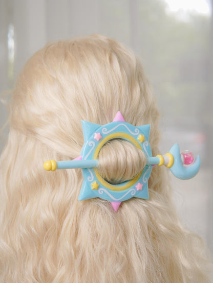 Fairycore Star Pastel Moon Hairpin