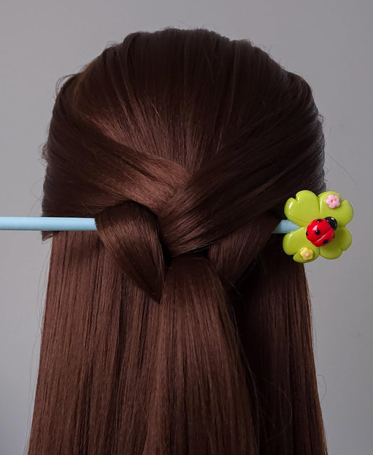 Ladybug Flower Hair Stick