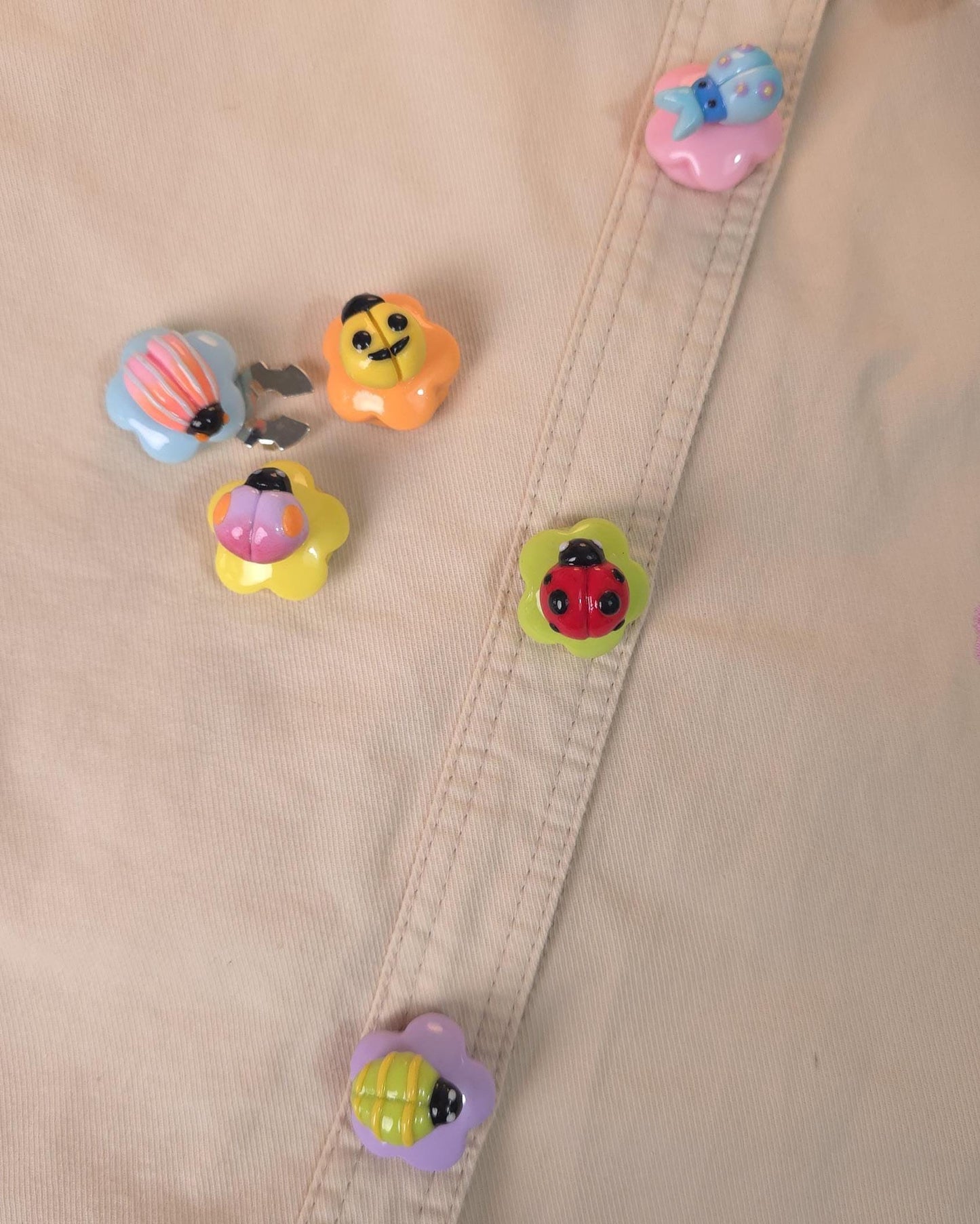 Bug Flower Button Covers