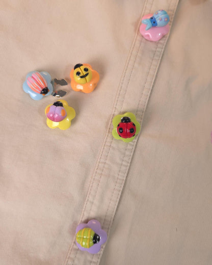 Bug Flower Button Covers