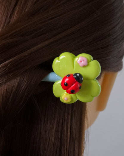Ladybug Flower Hair Stick