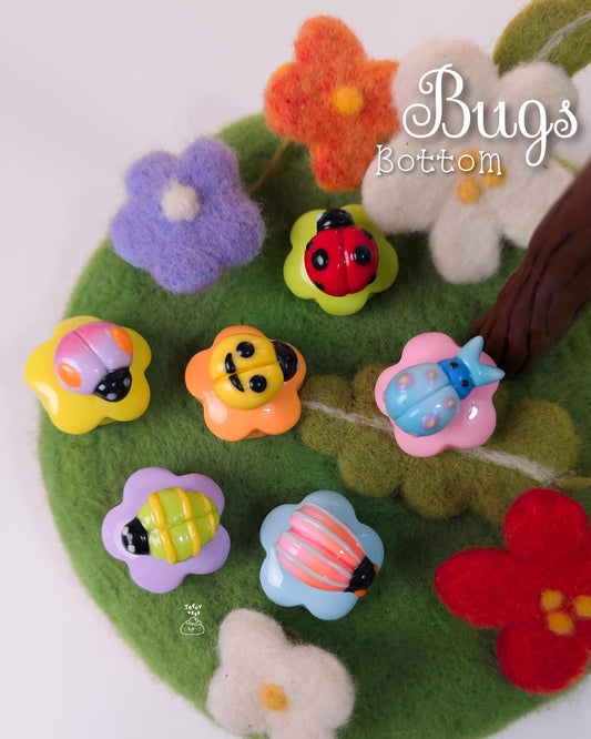 Bug Flower Button Covers